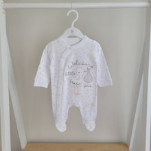 Load image into Gallery viewer, Baby "Welcome Little One" Cotton Sleepsuit