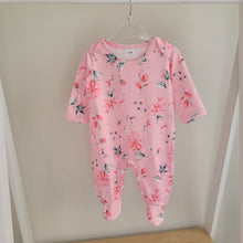 Load image into Gallery viewer, Pink Floral Babygrow
