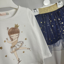 Load image into Gallery viewer, Girls Tulle Skirt Set-Red or Navy