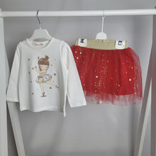 Load image into Gallery viewer, Girls Tulle Skirt Set-Red or Navy