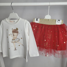 Load image into Gallery viewer, Girls Tulle Skirt Set-Red or Navy