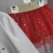 Load image into Gallery viewer, Girls Tulle Skirt Set-Red or Navy