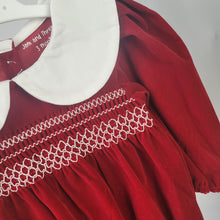 Load image into Gallery viewer, Luxury Red Velvet Smocked Romper