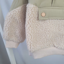 Load image into Gallery viewer, Boys Green and Cream 1/4 Zip Fleece