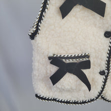 Load image into Gallery viewer, Cream Borg Gilet with Black Bows