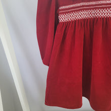 Load image into Gallery viewer, Luxury Girls Red Velvet Smocked Dress