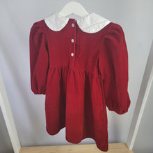 Load image into Gallery viewer, Luxury Girls Red Velvet Smocked Dress