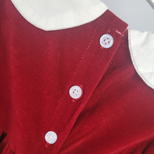 Load image into Gallery viewer, Luxury Girls Red Velvet Smocked Dress