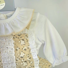 Load image into Gallery viewer, Baby Girls Beige Floral Romper Set