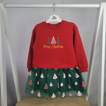 Load image into Gallery viewer, Girl's Red and Green Christmas Dress