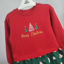 Load image into Gallery viewer, Girl's Red and Green Christmas Dress