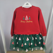 Load image into Gallery viewer, Girl's Red and Green Christmas Dress