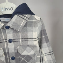 Load image into Gallery viewer, Boy's Grey Checked Hooded Shirt