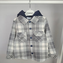 Load image into Gallery viewer, Boy's Grey Checked Hooded Shirt