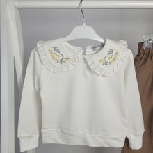 Load image into Gallery viewer, Girl's Floral Collar Top and Trousers Set