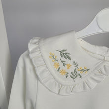 Load image into Gallery viewer, Girl's Floral Collar Top and Trousers Set