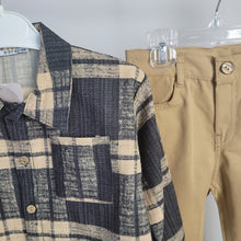 Load image into Gallery viewer, Boys' Plaid Shirt and Beige Trouser Set
