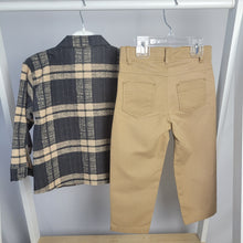 Load image into Gallery viewer, Boys' Plaid Shirt and Beige Trouser Set