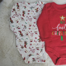Load image into Gallery viewer, My First Christmas Romper and Hat Set