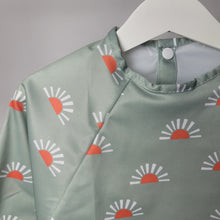 Load image into Gallery viewer, Green Sun Print Coverall Bib
