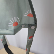 Load image into Gallery viewer, Green Sun Print Coverall Bib