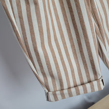 Load image into Gallery viewer, Boys Neutral Stripe Linen Style Trousers