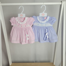 Load image into Gallery viewer, Baby Girls Traditional Smock Dress, Headband & Pants Set