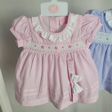 Load image into Gallery viewer, Baby Girls Traditional Smock Dress, Headband & Pants Set