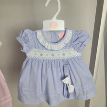 Load image into Gallery viewer, Baby Girls Traditional Smock Dress, Headband & Pants Set