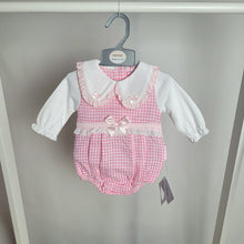 Load image into Gallery viewer, Baby Girls Pink Dogtooth Romper