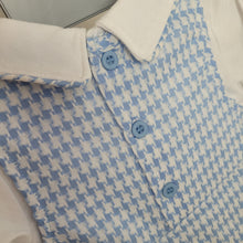 Load image into Gallery viewer, Baby Boys Blue Dogtooth Romper Set