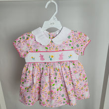 Load image into Gallery viewer, Pink Bunny Smock Empire Dress