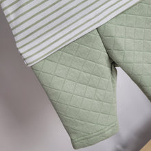 Load image into Gallery viewer, Baby Boys Sage Green Quilted Stripe Outfit