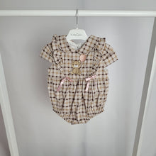Load image into Gallery viewer, Baby Girls Plaid Bear Romper