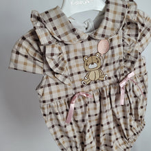 Load image into Gallery viewer, Baby Girls Plaid Bear Romper