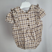 Load image into Gallery viewer, Baby Girls Plaid Bear Romper