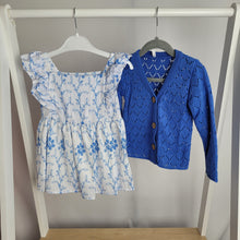 Load image into Gallery viewer, 2-Piece Floral Dress and Cardigan Set