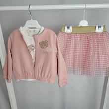 Load image into Gallery viewer, Girls 3-Piece Pink Jacket, Top and Tutu Skirt Set