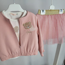 Load image into Gallery viewer, Girls 3-Piece Pink Jacket, Top and Tutu Skirt Set