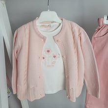Load image into Gallery viewer, Girls Pink Cardigan, Top and Pants Set