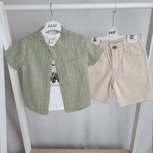 Load image into Gallery viewer, Boys Khaki Shirt, T-shirt and Short Set