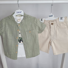 Load image into Gallery viewer, Boys Khaki Shirt, T-shirt and Short Set