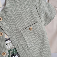 Load image into Gallery viewer, Boys Khaki Shirt, T-shirt and Short Set