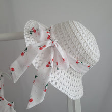 Load image into Gallery viewer, Baby Girls Cherry Dress with Sun Hat