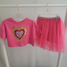 Load image into Gallery viewer, Girls Heart T-Shirt & Tutu Skirt Outfit