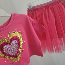 Load image into Gallery viewer, Girls Heart T-Shirt & Tutu Skirt Outfit