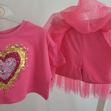 Load image into Gallery viewer, Girls Heart T-Shirt & Tutu Skirt Outfit