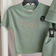 Load image into Gallery viewer, Baby Boys Green Shorts Set + Bucket Hat