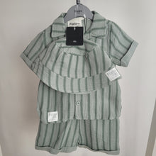 Load image into Gallery viewer, Baby Boys Green Pinstripe Short Set