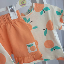 Load image into Gallery viewer, Baby Girls Orange Shorts Sets x2
